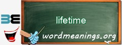 WordMeaning blackboard for lifetime